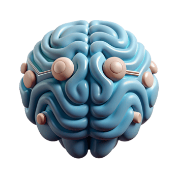 beautiful modern Artificial Intelligence Brain Icon Transparent Background detailed png