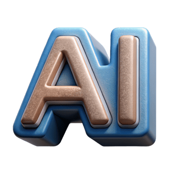 dramatic minimalist Artificial Intelligence Text Logo with Silver Gradient authentic png