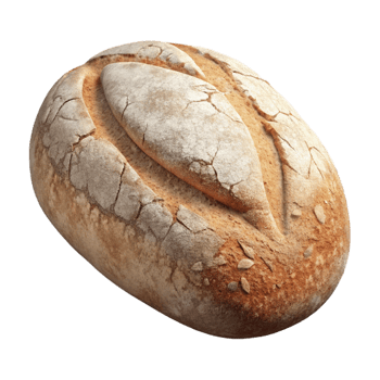dramatic artistic Artisan Bread Loaf Crusty Texture Isolated Element authentic png