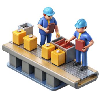 stunning vintage Assembly Line Workers Busy Scene Isolated high quality png