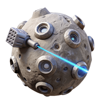 beautiful contemporary Asteroid Mining Spacecraft with Laser Isolated Element authentic png