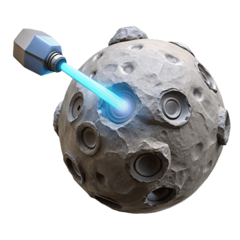 magnificent vintage Asteroid Mining Spacecraft with Laser Isolated Element genuine png