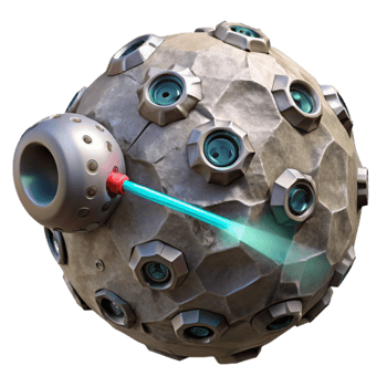 beautiful classic Asteroid Mining Spacecraft with Laser Isolated Element genuine png