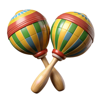 dramatic traditional Authentic Mexican Maracas Wooden Texture Isolated authentic png