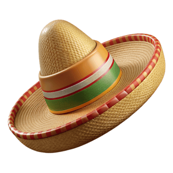 elegant contemporary Authentic Mexican Sombrero Hat Woven Texture Transparent high quality png