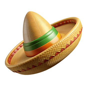 beautiful modern Authentic Mexican Sombrero Hat Woven Texture Transparent original png