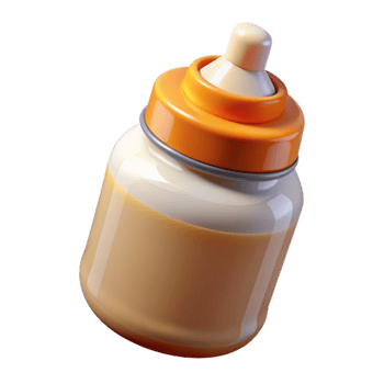 wonderful modern Baby Bottle Milk Formula Close Up Transparent Background detailed png