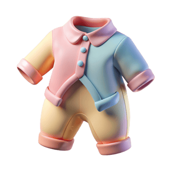 wonderful artistic Baby Clothes Pastel Colors Flat Lay Transparent Background original png