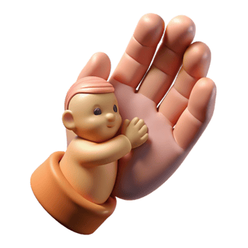 beautiful classic Baby Hand Holding Parent's Finger Connection Isolated 4K png