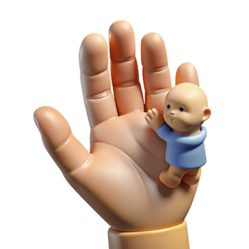 vibrant contemporary Baby Hand Holding Parent's Finger Connection Isolated high resolution png