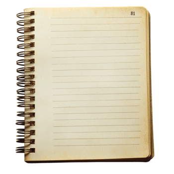 Blank Spiral Notebook with Vintage Aesthetic Isolated png