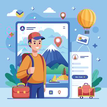 Inspiring Social Media Posts and Engaging Stories for Travel Agencies vector