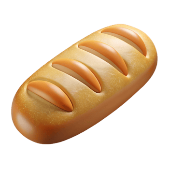 elegant modern Baguette Bread Loaf Cutout Element premium png
