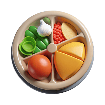 vibrant minimalist Balanced Diet Plate Cutout Element exclusive png