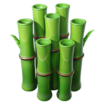 impressive traditional Bamboo Plant Close Up Green Stalks Isolated detailed png