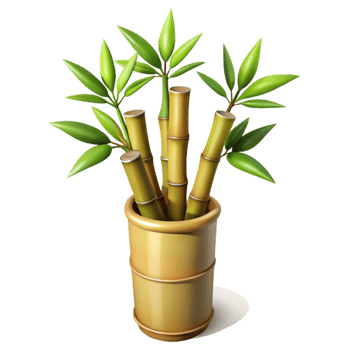 dramatic abstract Bamboo Plant Cutout with Realistic Shadows detailed png