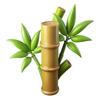 elegant modern Bamboo Stalk Cutout Isolated with Green Leaves authentic png
