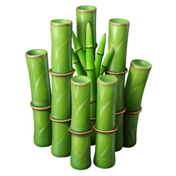 elegant minimalist Bamboo Stalks Green Texture Isolated Cutout premium png