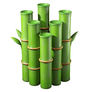 beautiful minimalist Bamboo Stalks Green Texture Isolated Cutout detailed png
