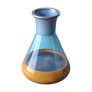 beautiful rustic Beaker with Liquid Side View Transparent Background professional png