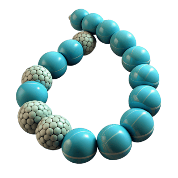 impressive vintage Beaded Necklace with Turquoise Stones Cutout high resolution png