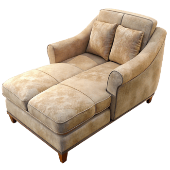 extraordinary rustic Beige Sofa with Chaise Lounge Cutout on Transparent Background authentic png