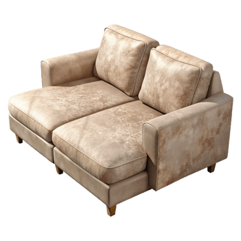 impressive classic Beige Sofa with Chaise Lounge Cutout on Transparent Background genuine png