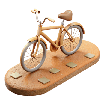 wonderful vintage Bicycle on Path Cutout original png