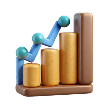 stunning vintage Big Data Analytics Graph Upward Trend Isolated Element professional png