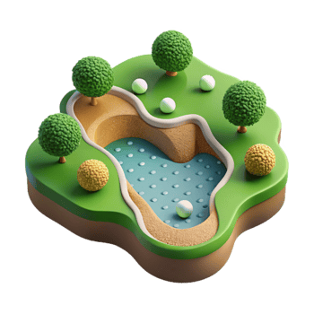 elegant rustic Birdseye Perspective of City Park with Playground Transparent Background exclusive png