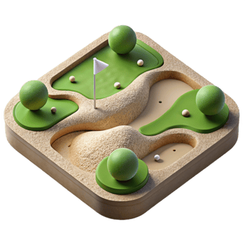 wonderful contemporary Birdseye Perspective of Golf Course with Sand Traps Transparent Background authentic png