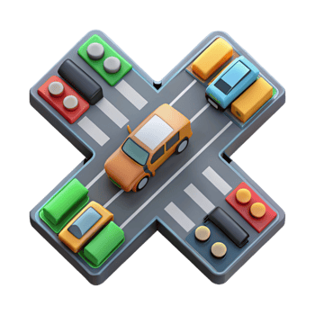stunning abstract Birdseye View of Traffic Intersection at Rush Hour Transparent Background professional png
