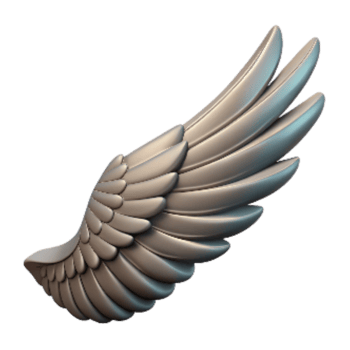 dramatic traditional Bird Wing in Flight Cutout Isolated professional png