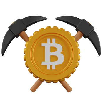 3d rendered Bitcoin Mining Picks icon png