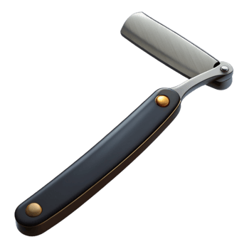 dramatic minimalist Black Eyebrow Razor Sharp Blade Isolated Cutout high resolution png