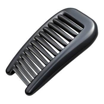 dramatic classic Black Hair Comb with Fine Teeth Cutout original png