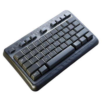 elegant modern Black Keyboard Top View Isolated with Backlighting high resolution png
