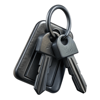 extraordinary creative Black Metal Key Holder with Keys Isolated high resolution png