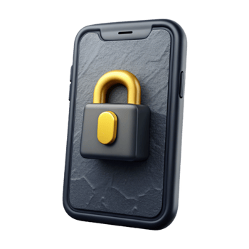 wonderful modern Black Smartphone with Lock Screen Isolated on White original png