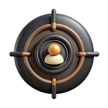 wonderful artistic Black Target Icon with Marketing Campaign Goal Cutout high quality png