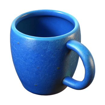 beautiful classic Blue Ceramic Mug with Handle Isolated authentic png