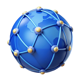 wonderful modern Blue Globe with Network Connections Isolated 4K png