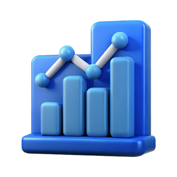 wonderful creative Blue Graph Icon with Business Growth Statistics Isolated original png