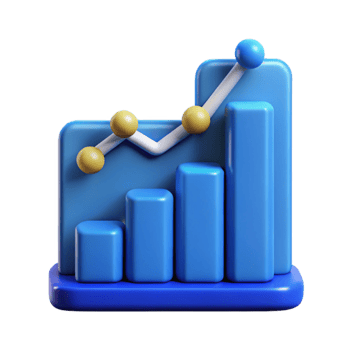 magnificent contemporary Blue Graph Icon with Business Growth Statistics Isolated high resolution png