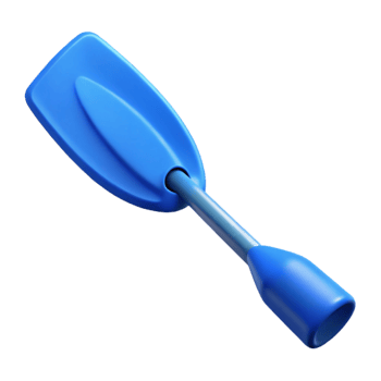 elegant creative Blue Kayak Paddle Angled View Transparent Background high quality png