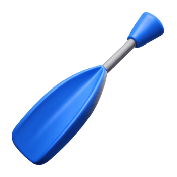 magnificent minimalist Blue Kayak Paddle Close Up with Transparent Background genuine png