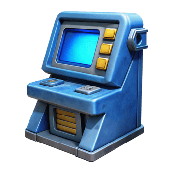 wonderful vintage Blue Sci Fi Terminal Front View Cutout authentic png