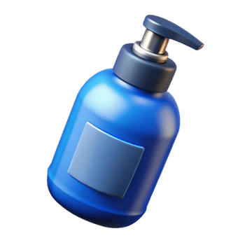 wonderful traditional Blue Shower Gel Bottle with Label Transparent high resolution png
