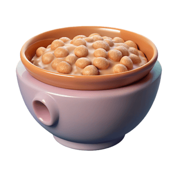 serene abstract Bowl of Cereal Cutout Transparent Background detailed png