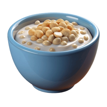 vibrant minimalist Bowl of Cereal with Milk Cutout authentic png